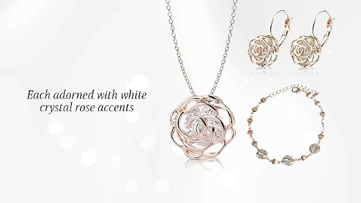 Amazon.com: Crystalline Azuria Women 18K Rose Gold Plated White